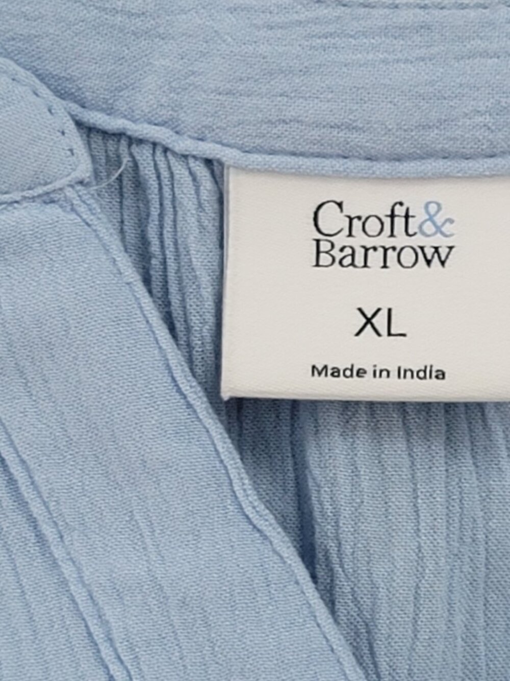 Croft & Barrow Women's Peasant Top Light Blue X-Large 3/4 Sleeves - Picture 4 of 12